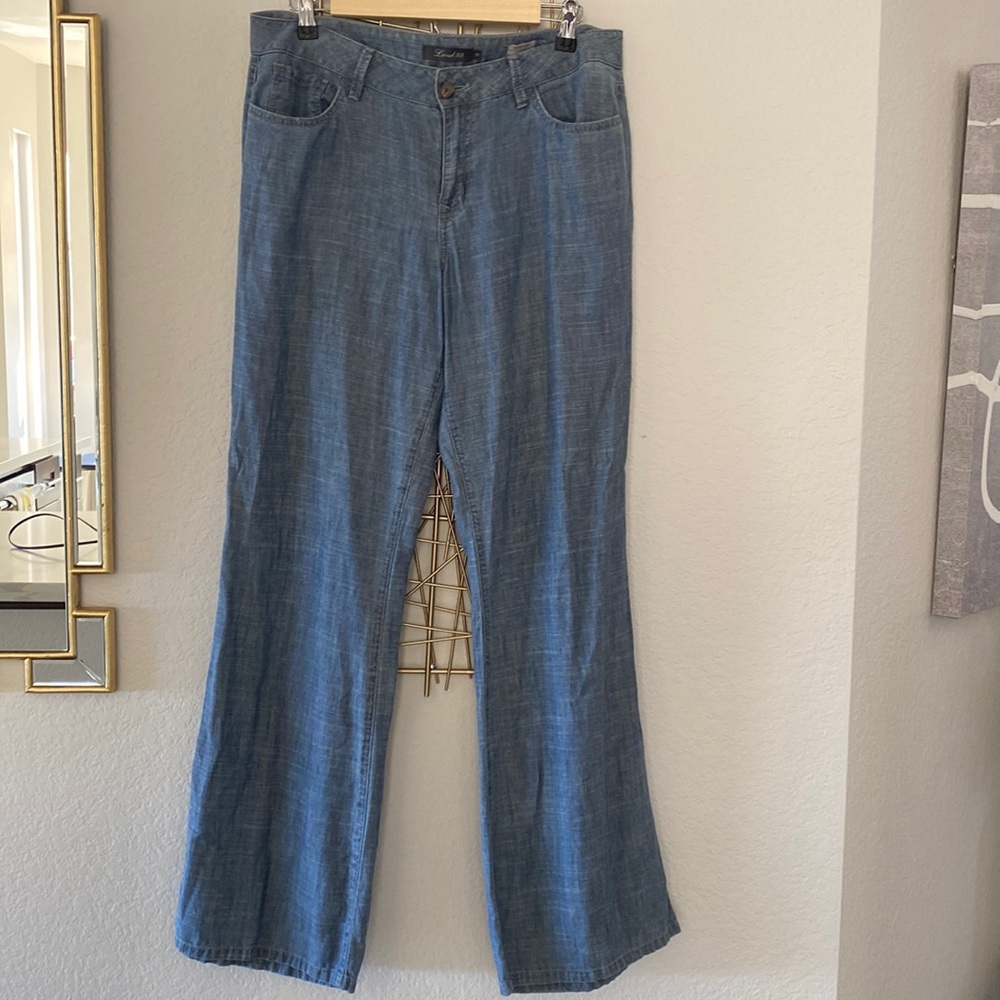 Women's blue denim tencil pants